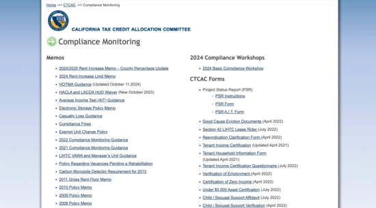 TCAC Compliance Monitoring