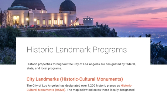 Historic Landmark Programs