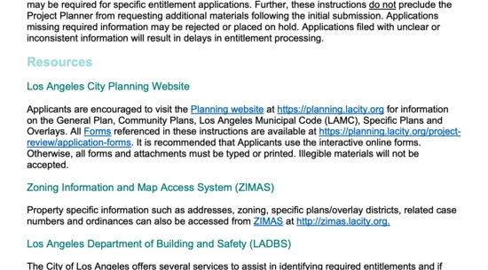 City Planning Application Filing Instructions