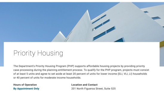 Priority Housing Program (PHP)