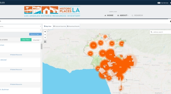 Heat map of historic places in los angeles