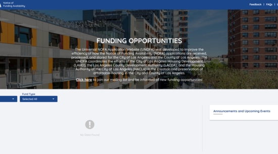 Website screenshot that says UNOFA
