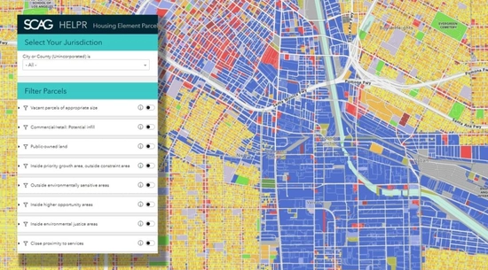 Color-coded zoning map