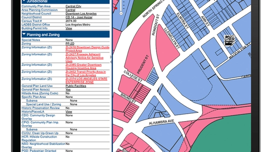 iPad with zoning map
