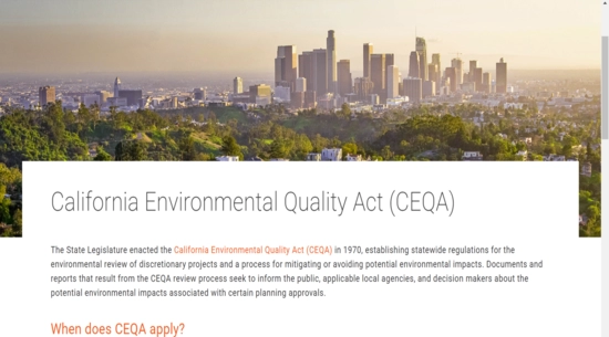 City of Los Angeles's Planning Department - CEQA Review webpage