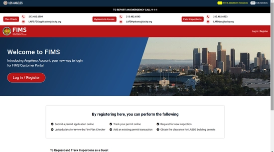 LAFD's Inspection website