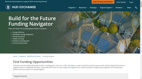 Federal Funding - Build For The Future Funding Navigator