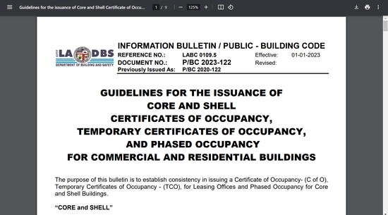 LADBS - Guidelines for TCO website
