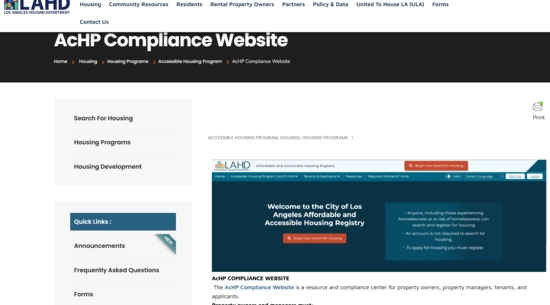 AcHP Compliance Landing Page