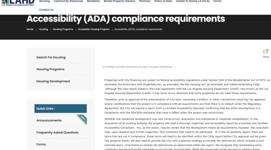 AcHP Accessibility (ADA) Compliance Requirements Landing Page