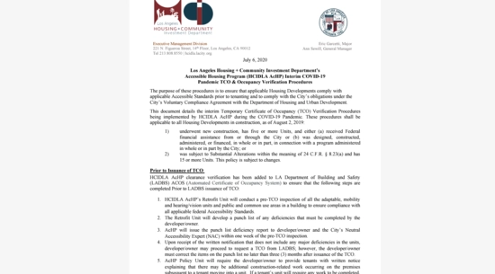 Accessible Housing Program TCO and CofO Procedures PDF