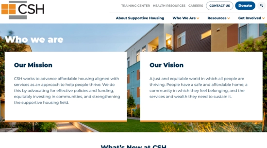 Corporation for Supportive Housing Homepage