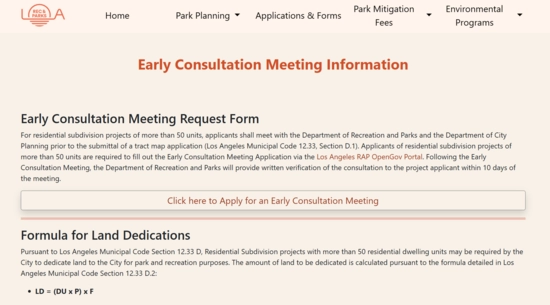 Recreation & Parks - Early Consultation