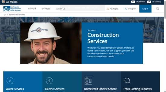LADWP - Construction Services website
