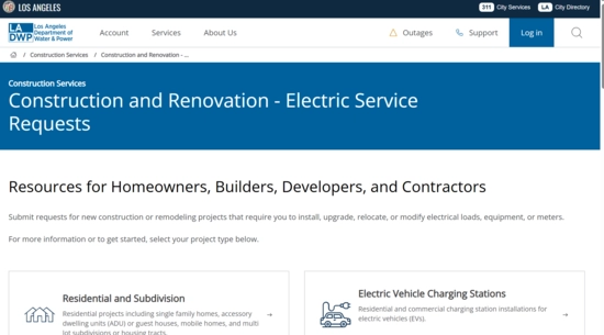 LADWP - Electric Service website