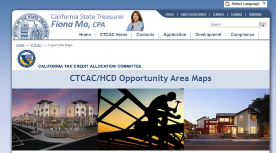 TCAC & CaHCD Opportunity Area Maps website