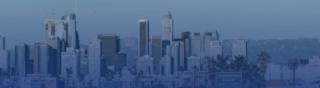View of Downtown Los Angeles from the 110 freeway.
